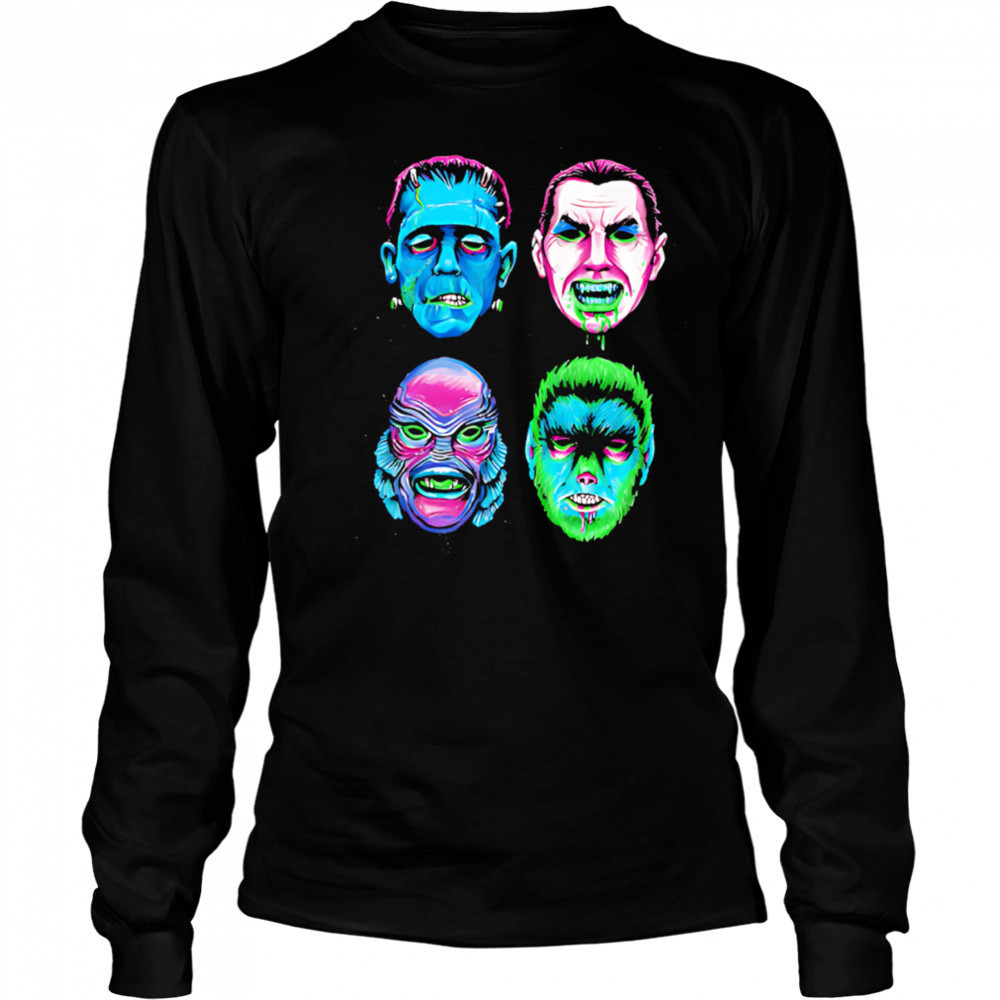 Neon Monster Masks shirt Long Sleeved