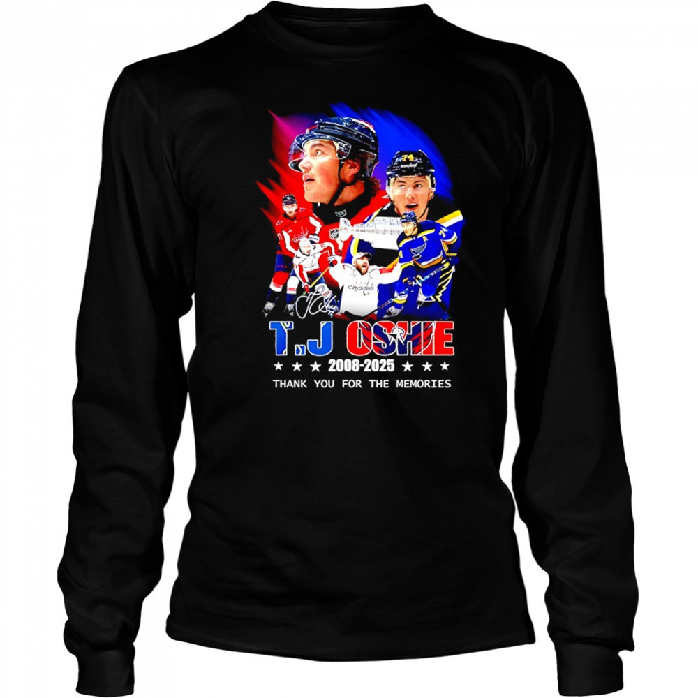 T. J. Oshie 2008-2025 Thank You For The Memories signature shirt Long Sleeved