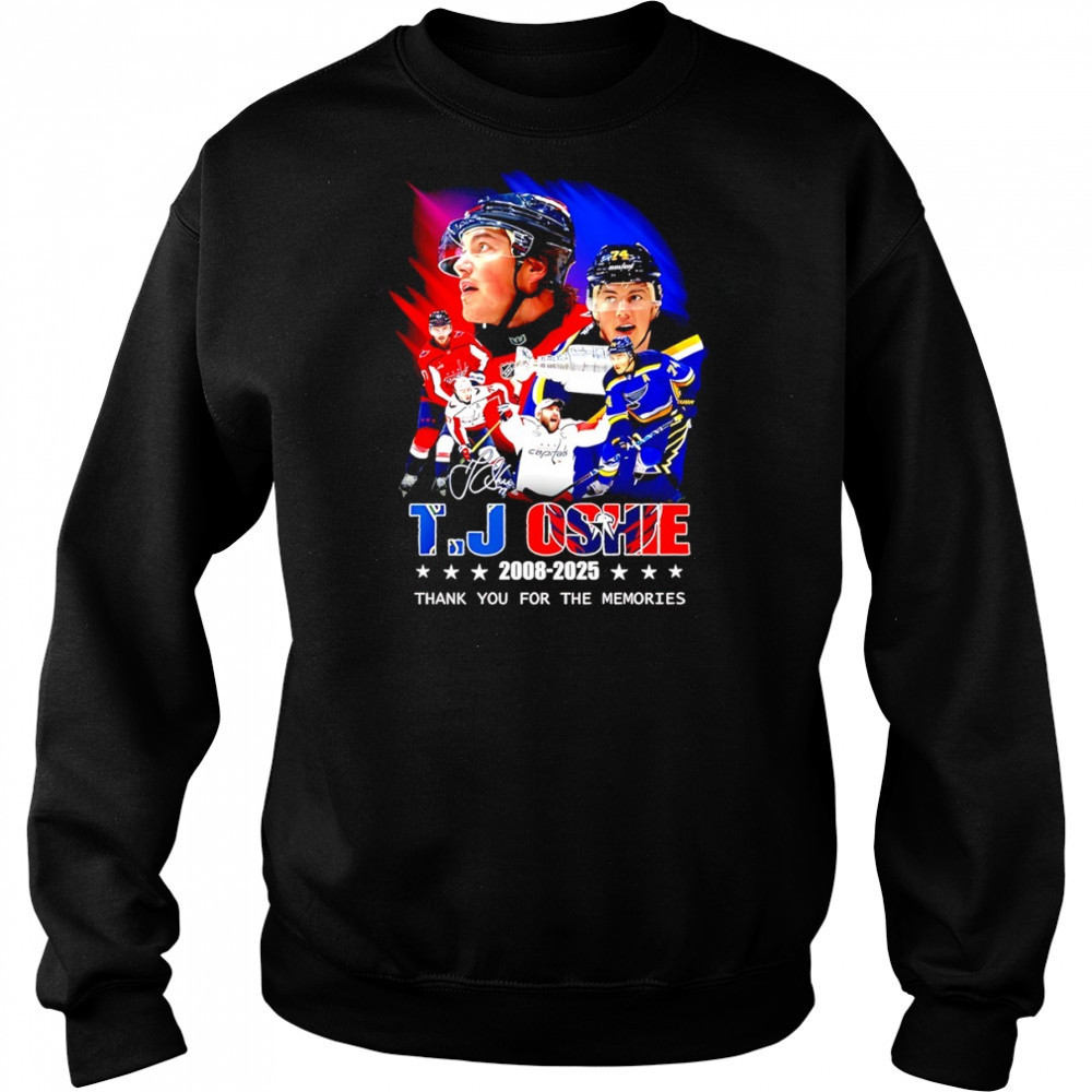 T. J. Oshie 2008-2025 Thank You For The Memories signature shirt Hoodie