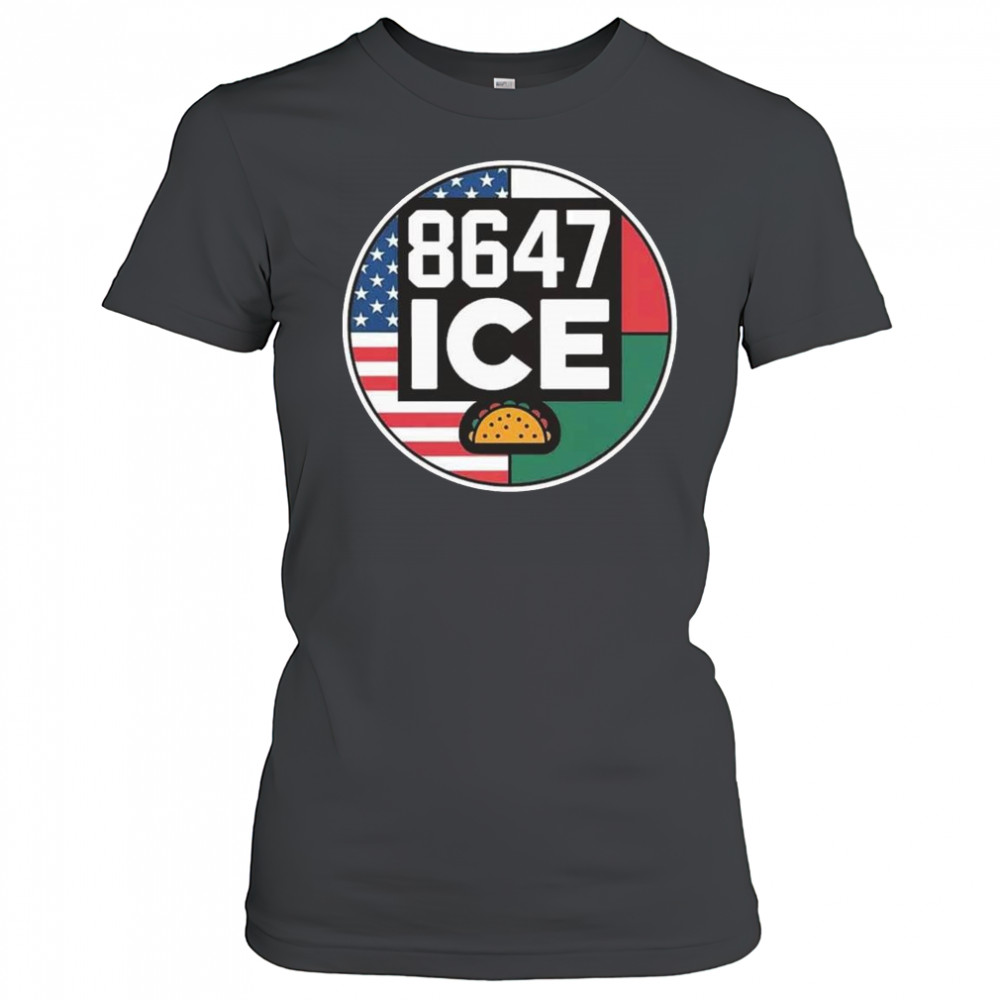 8647 ICE Taco Funny America Mexico Flag Shirt Women's T-shirt