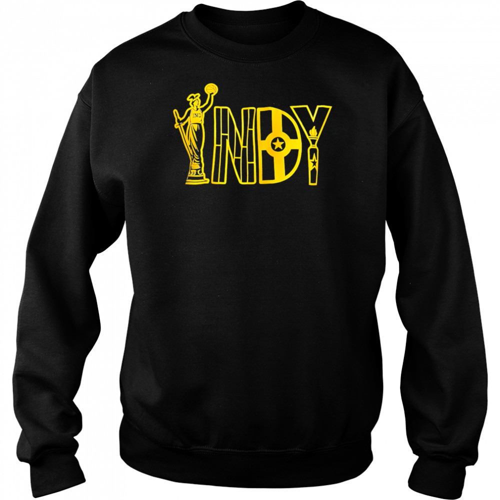 Basketball Statue INDY Yellow Star Torch Graphic Indiana Pacers shirt Hoodie