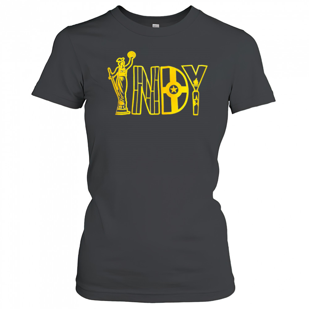Basketball Statue INDY Yellow Star Torch Graphic Indiana Pacers shirt Women's T-shirt