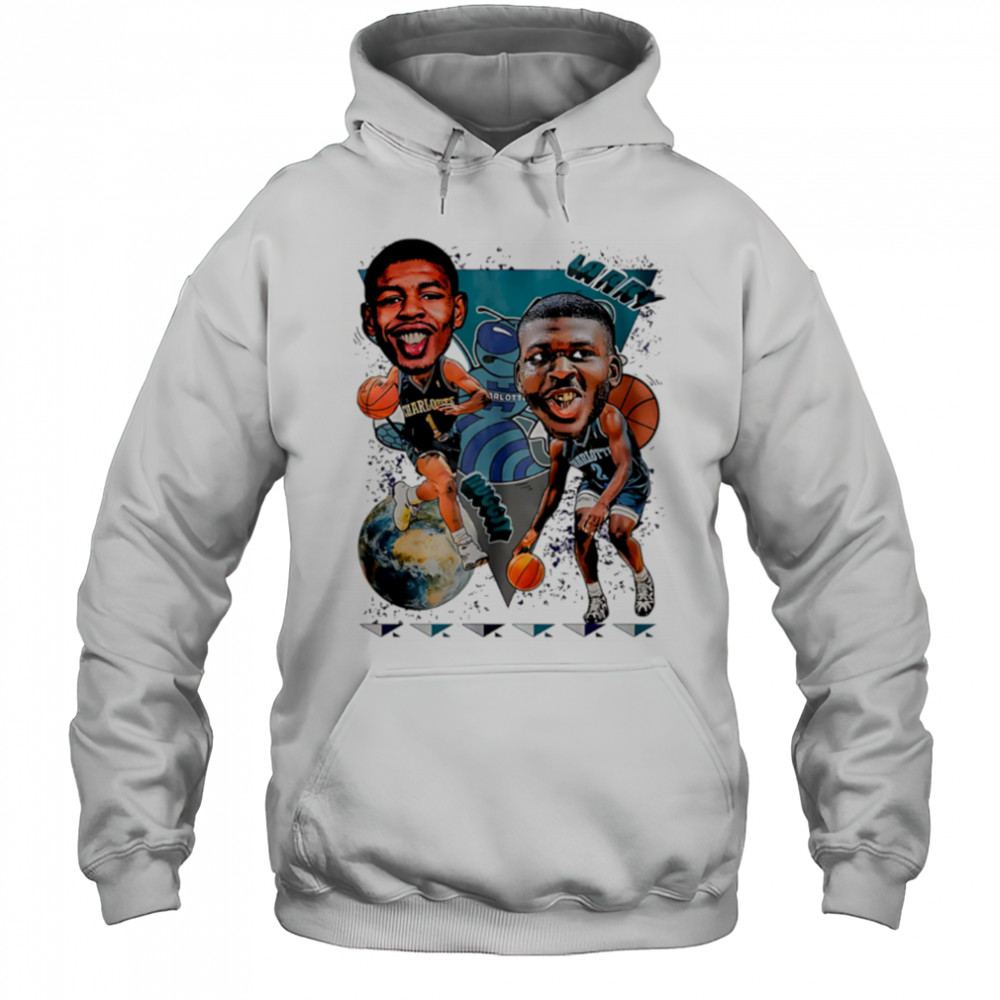 Charlotte Hornets LaMelo Ball Muggsy Grant Williams Larry caricature cartoon retro shirt Hoodie