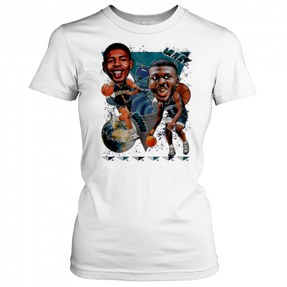 Charlotte Hornets LaMelo Ball Muggsy Grant Williams Larry caricature cartoon retro shirt Women's T-shirt