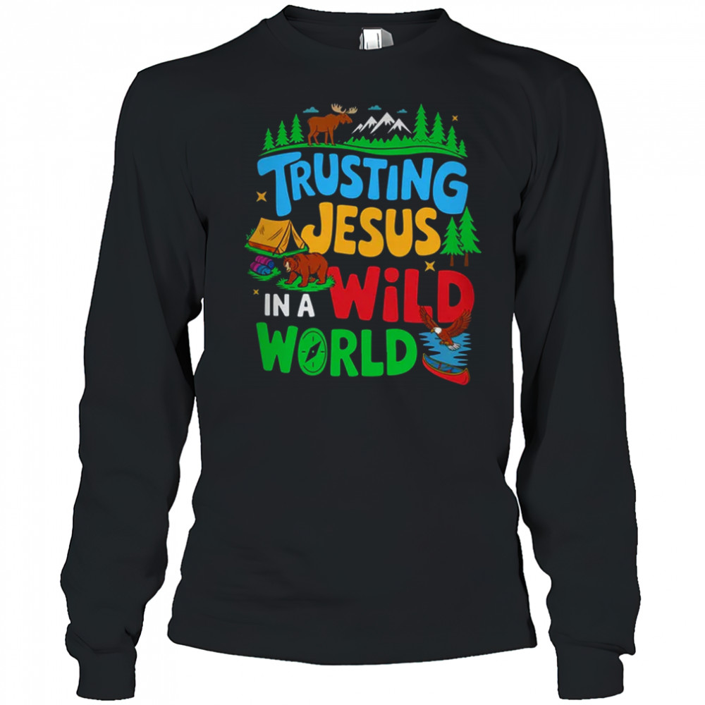 Christian VBS Trusting Jesus In A Wild World Summer Camping shirt Long Sleeved