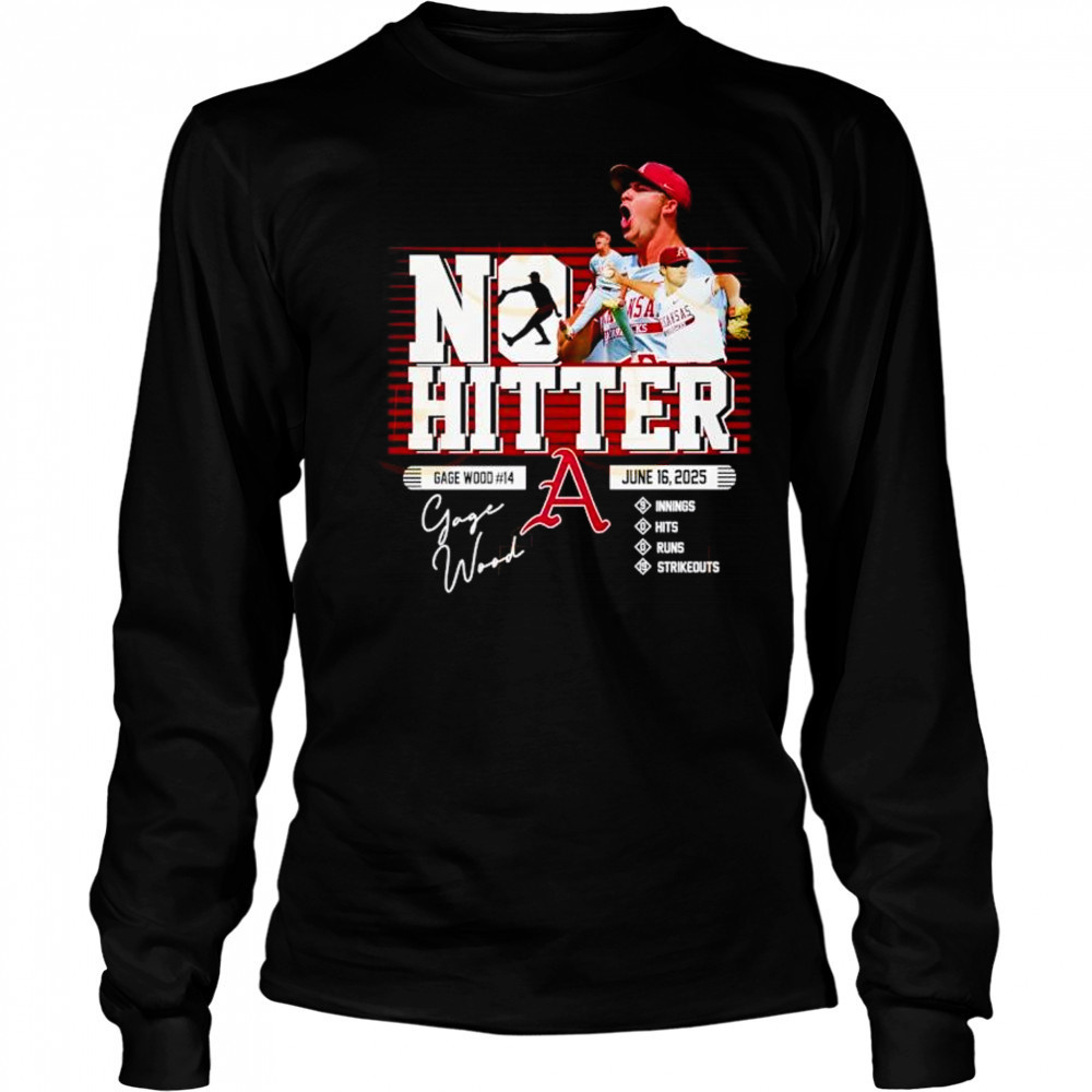 Gage Wood No-hitter Signature Unisex T-Shirt Long Sleeved