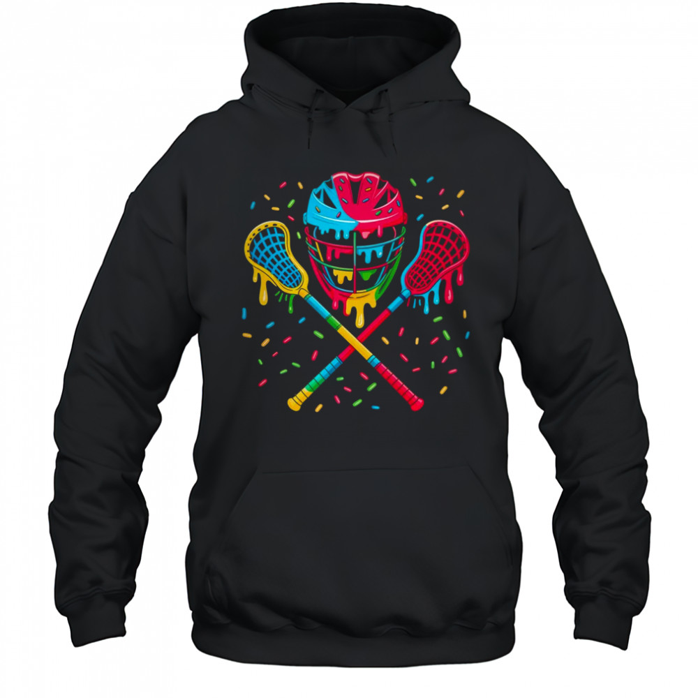Lacrosse Drip Lax Sticks Helmet Melting Ice Cream shirt Hoodie