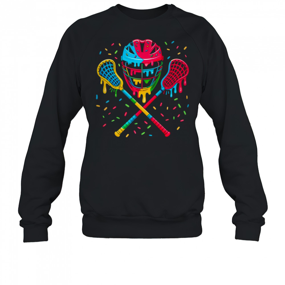 Lacrosse Drip Lax Sticks Helmet Melting Ice Cream shirt Sweatshirt