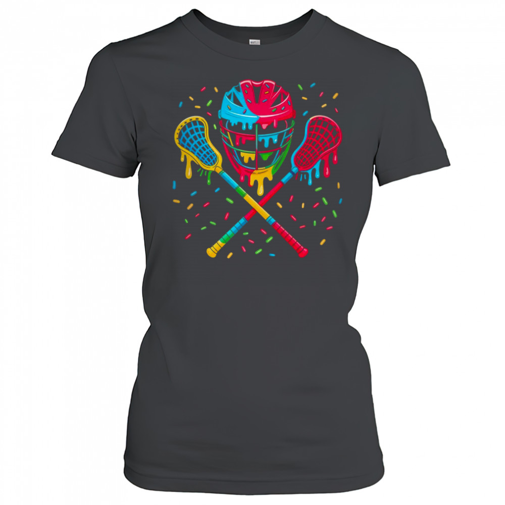 Lacrosse Drip Lax Sticks Helmet Melting Ice Cream shirt Women's T-shirt