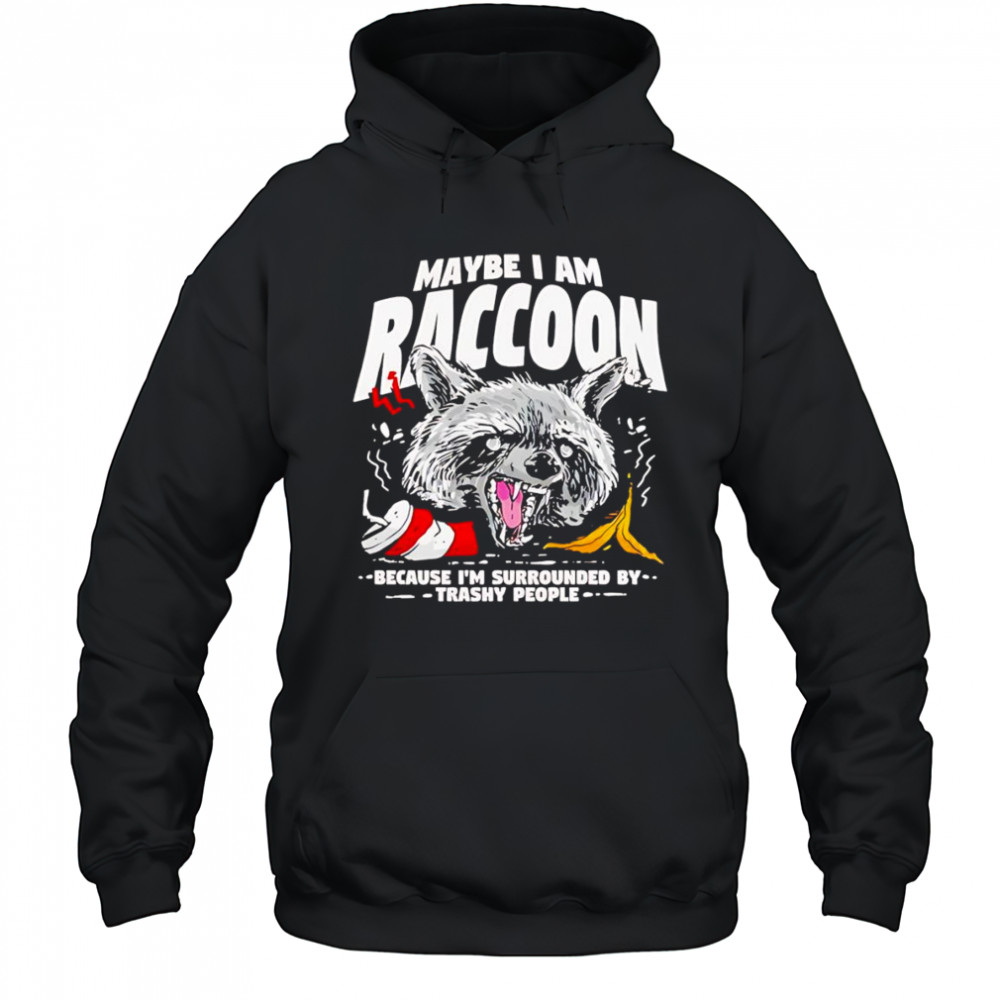 Maybe I am a Raccoon because I’m surrounded by trashy people shirt Hoodie