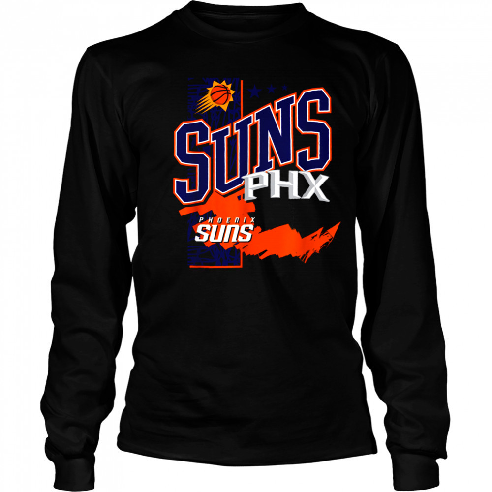NBA Official Phoenix Suns Barred Player T Shirt Long Sleeved