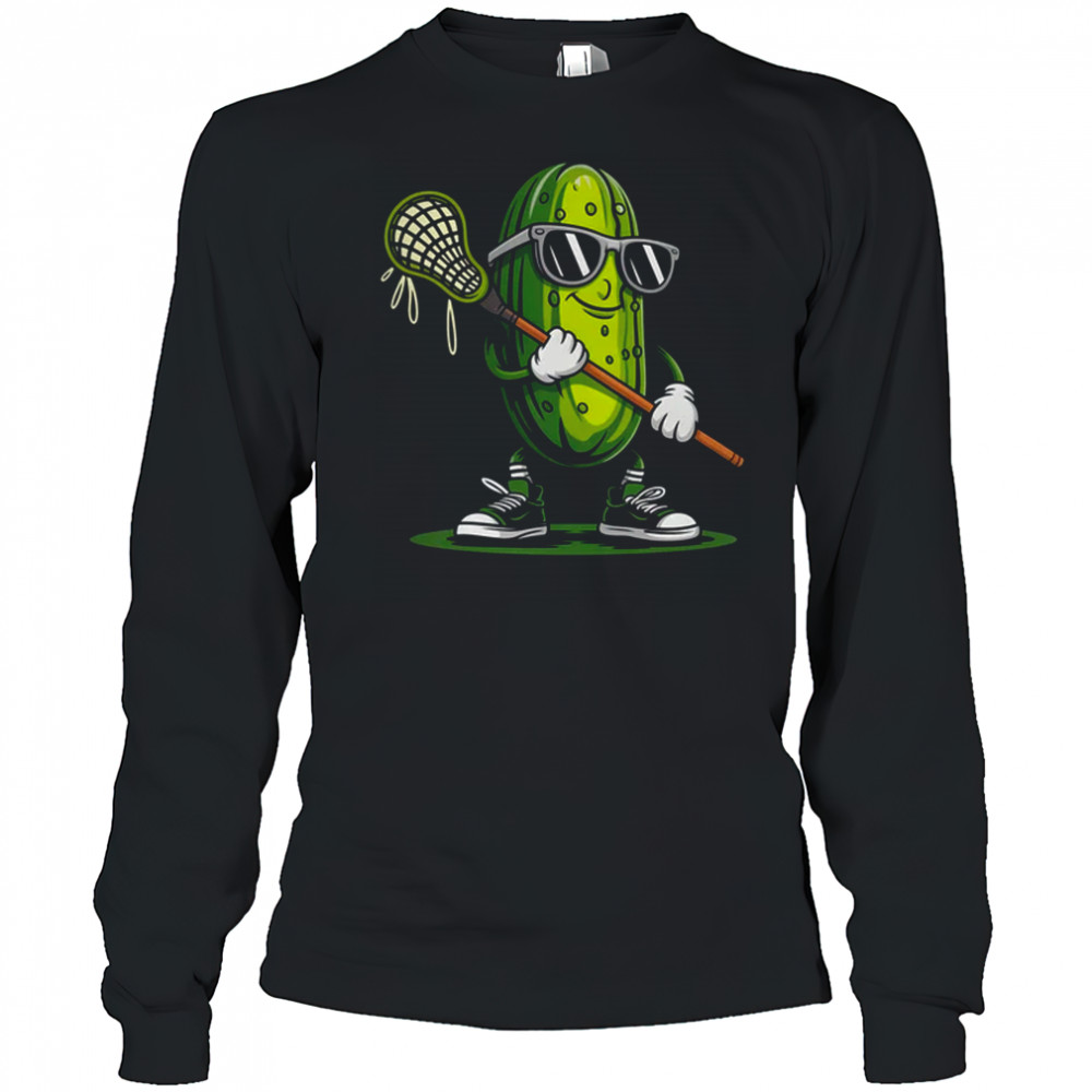 Pickle Playing Lacrosse Funny Sports For Boys Men Women shirt Long Sleeved