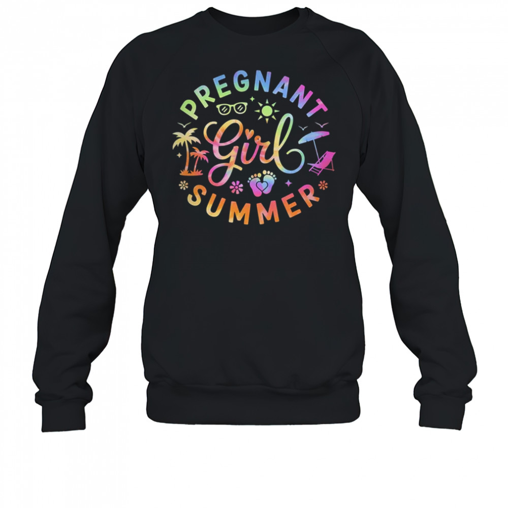 Pregnant Girl Summer Pregnancy Reveal Baby Announcement shirt Sweatshirt