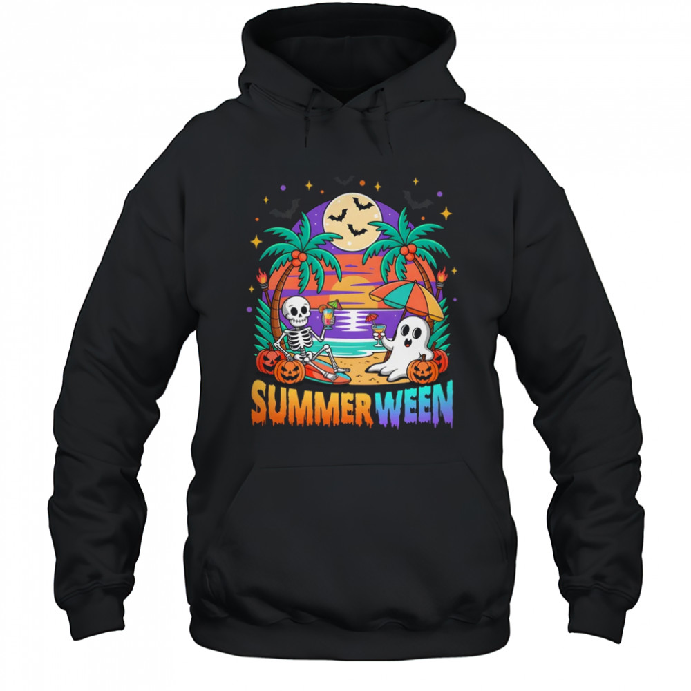 Summerween Summer Skeleton Party Halloween Vibes Vacation shirt Hoodie