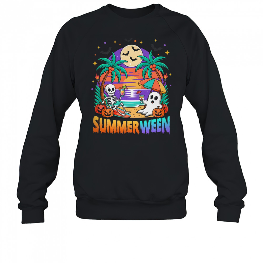 Summerween Summer Skeleton Party Halloween Vibes Vacation shirt Sweatshirt