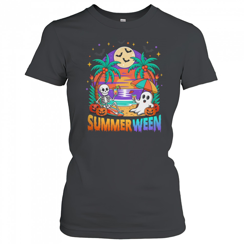 Summerween Summer Skeleton Party Halloween Vibes Vacation shirt Women's T-shirt