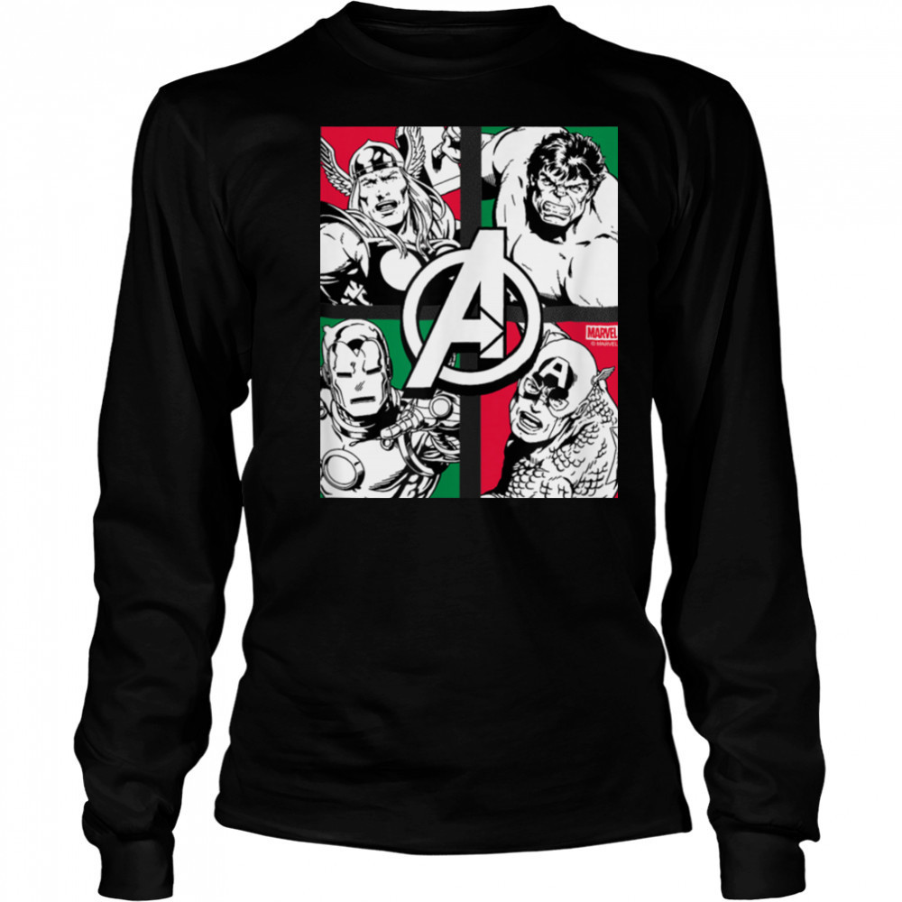 The Avengers Christmas Grid Shirt Long Sleeved