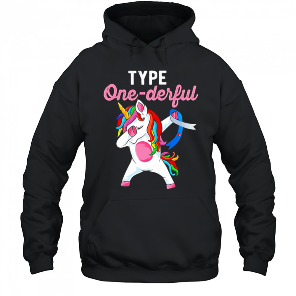 Type Onederful Dabbing Unicorn Diabetes Awareness shirt Hoodie
