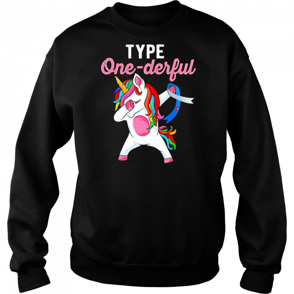 Type Onederful Dabbing Unicorn Diabetes Awareness shirt Hoodie