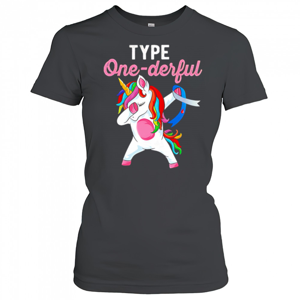 Type Onederful Dabbing Unicorn Diabetes Awareness shirt Women's T-shirt