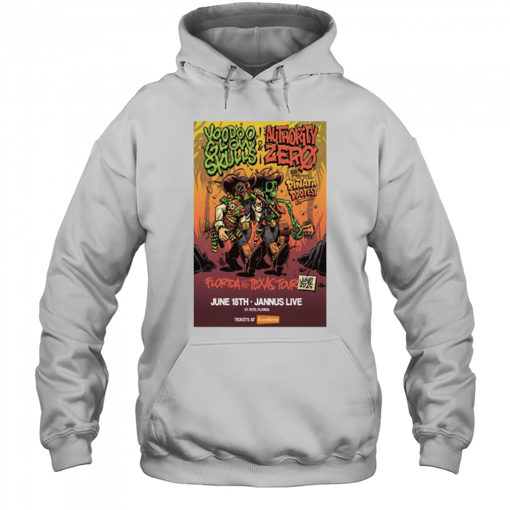Voodoo Glow Skulls & Authority Zero Poster Tour June 2025 Shirt Hoodie