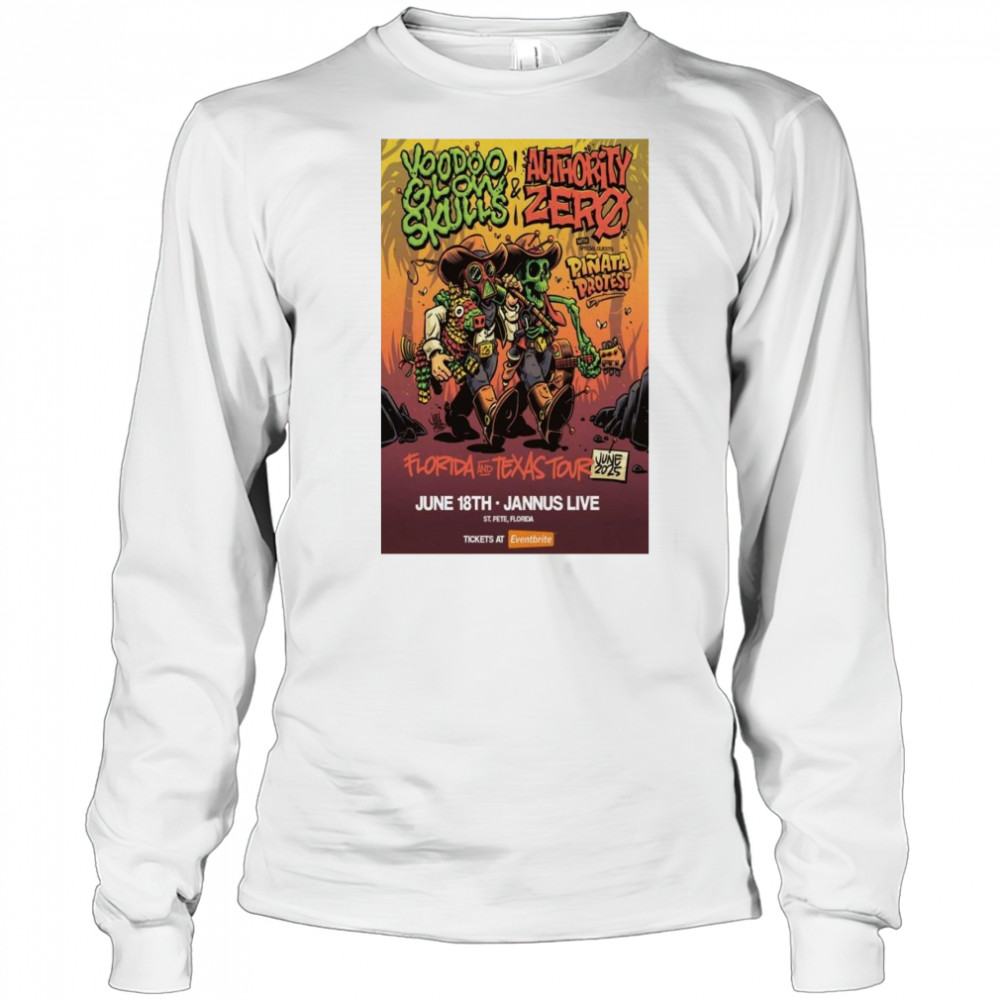 Voodoo Glow Skulls & Authority Zero Poster Tour June 2025 Shirt Long Sleeved