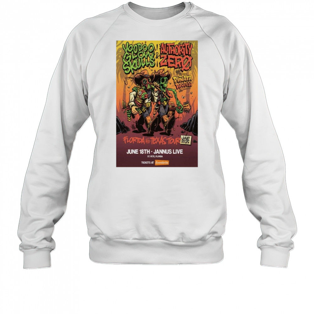Voodoo Glow Skulls & Authority Zero Poster Tour June 2025 Shirt Sweatshirt