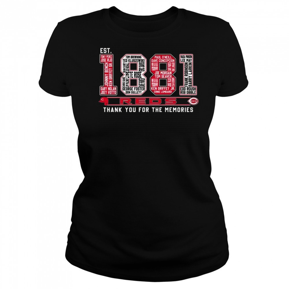 Cincinnati Reds Est 1881 Thank You For The Memories Shirt Women's T-shirt