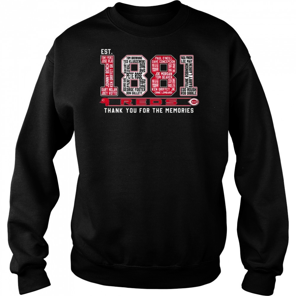 Cincinnati Reds Est 1881 Thank You For The Memories Shirt Hoodie