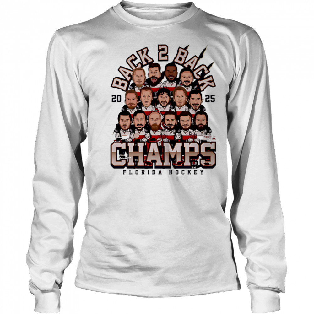 Florida Hockey Champs 2025 cartoon shirt Long Sleeved
