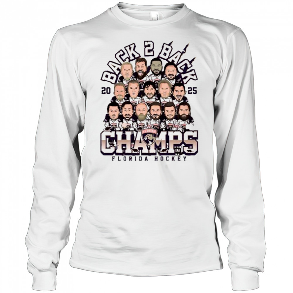 Florida Panthers 2025 Back-to-Back Florida Hockey T-Shirt Long Sleeved