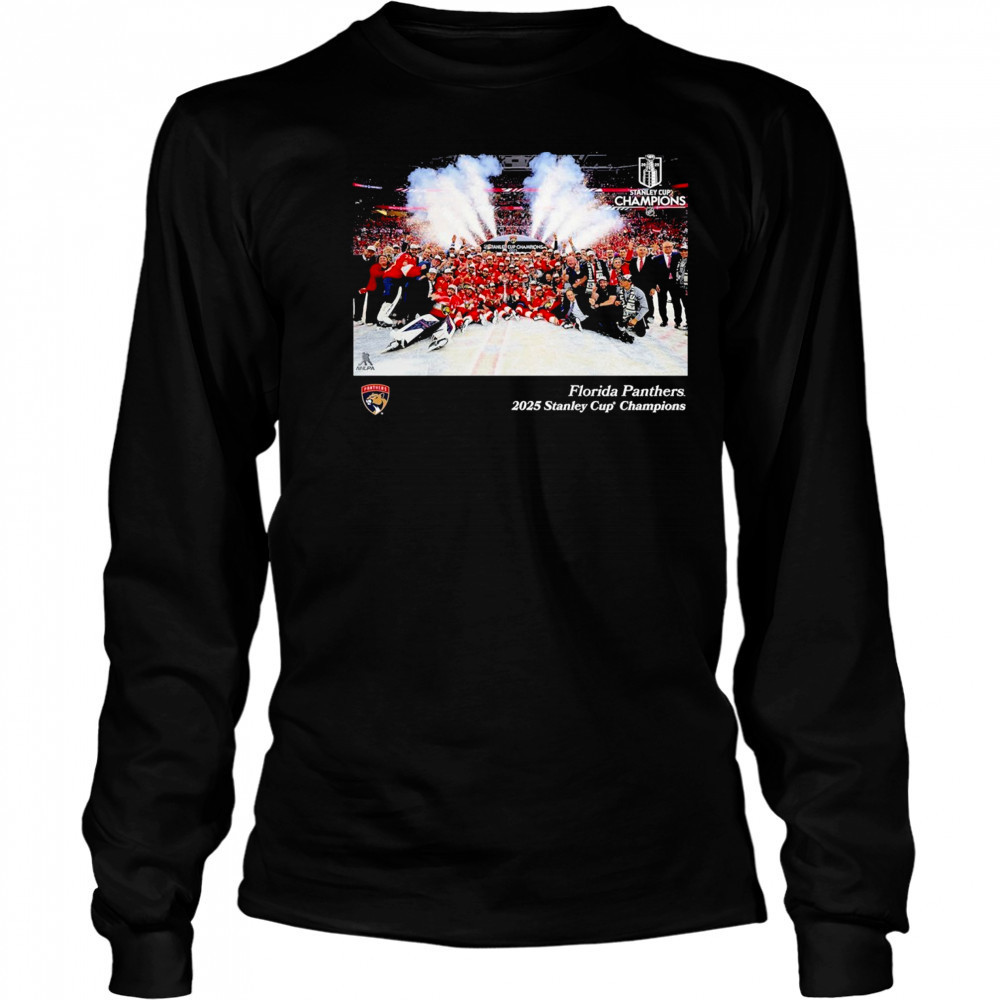 Florida Panthers 2025 Stanley Cup Champions Team Photo T-Shirt Long Sleeved
