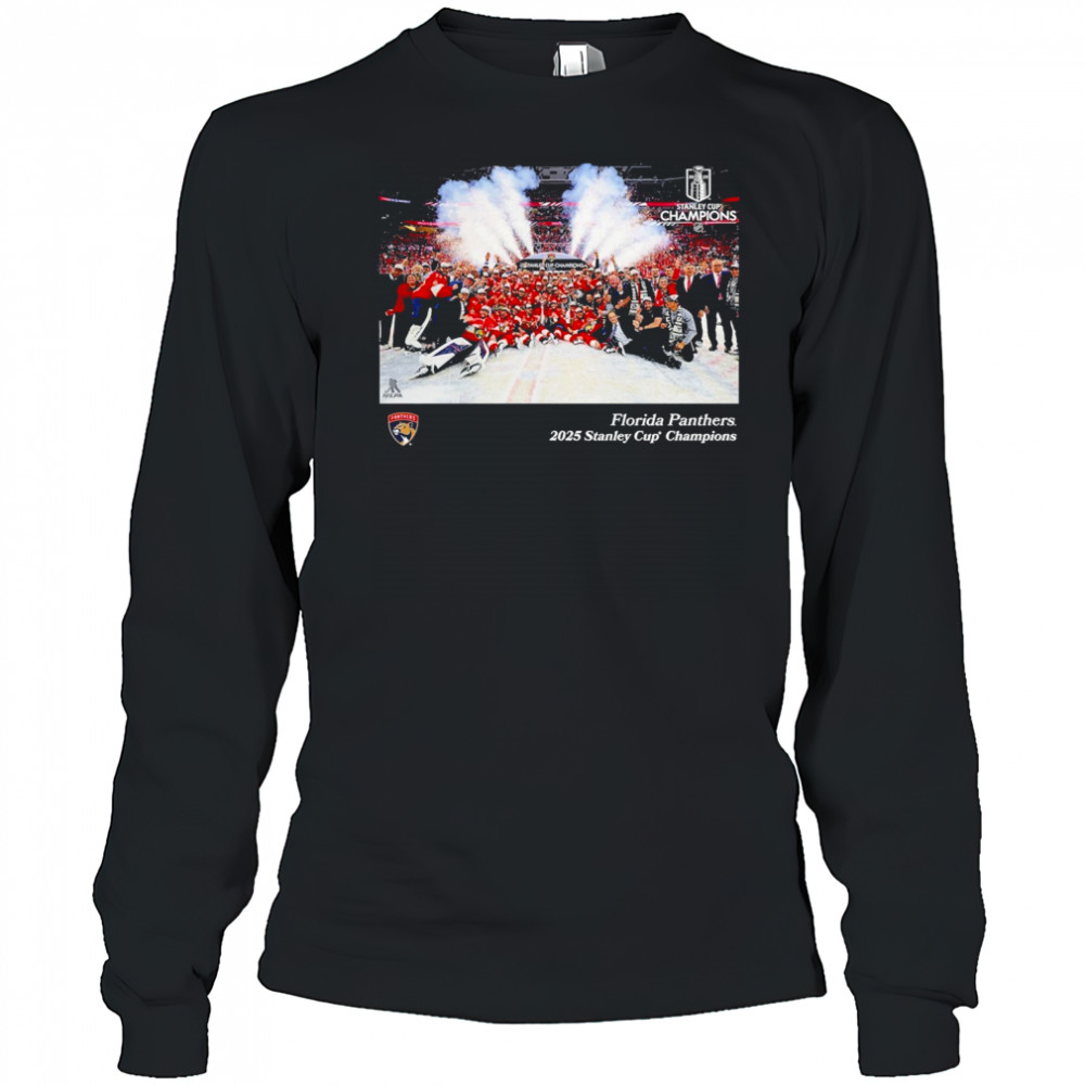 Florida Panthers 2025 Stanley Cup Champions Team Photo T-Shirt Long Sleeved