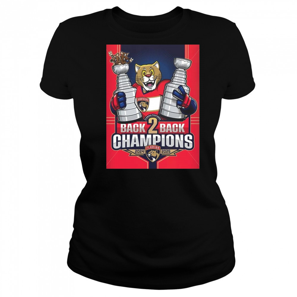 Florida Panthers Back To Back Stanley Cup 2025 Champions NHL The Cats Mascot Shirt Women's T-shirt