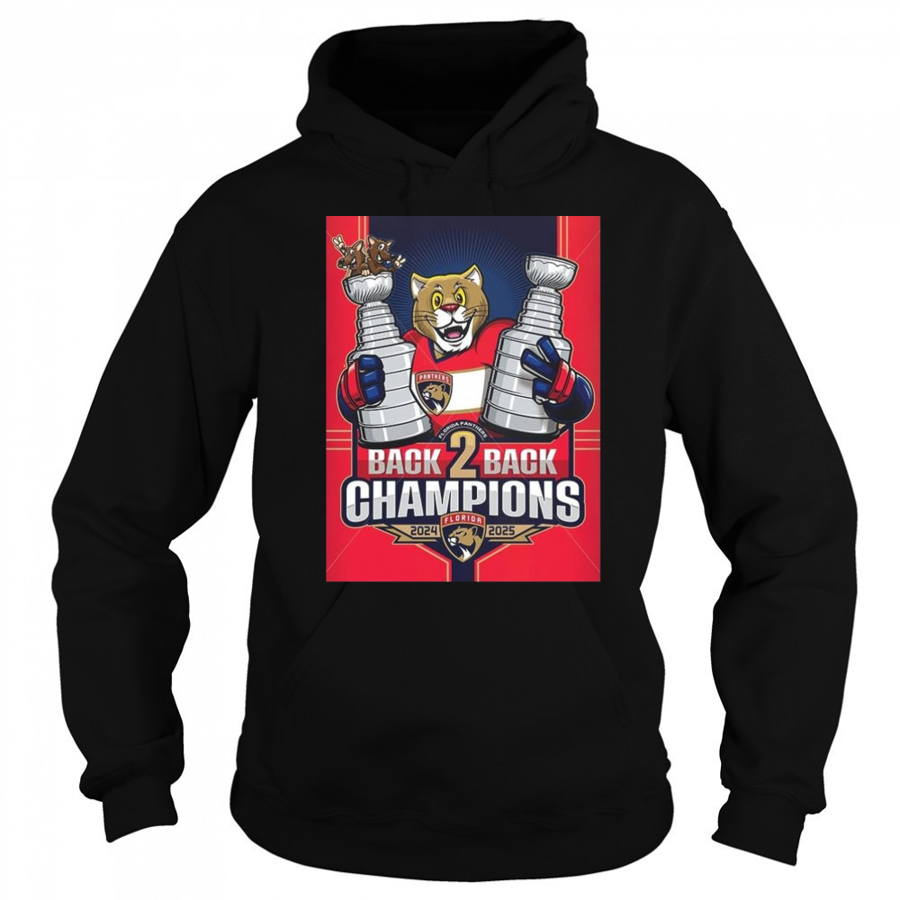 Florida Panthers Back To Back Stanley Cup 2025 Champions NHL The Cats Mascot Shirt Sweatshirt
