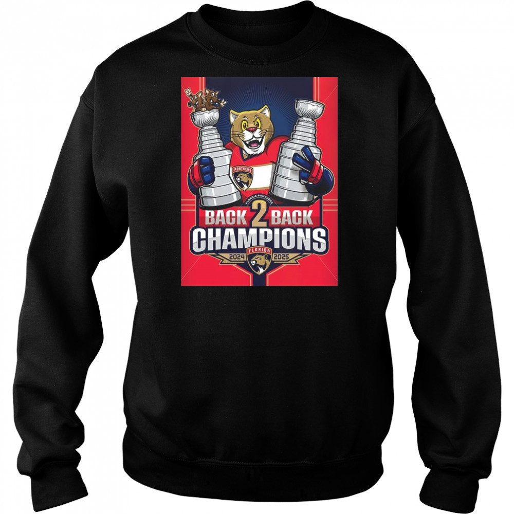 Florida Panthers Back To Back Stanley Cup 2025 Champions NHL The Cats Mascot Shirt Hoodie