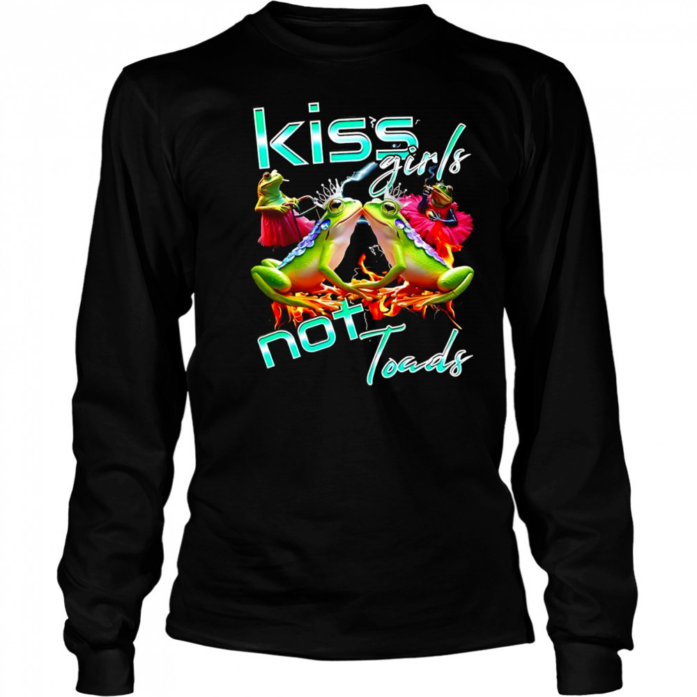 Gay frog kiss girls not toad LGBT shirt Long Sleeved