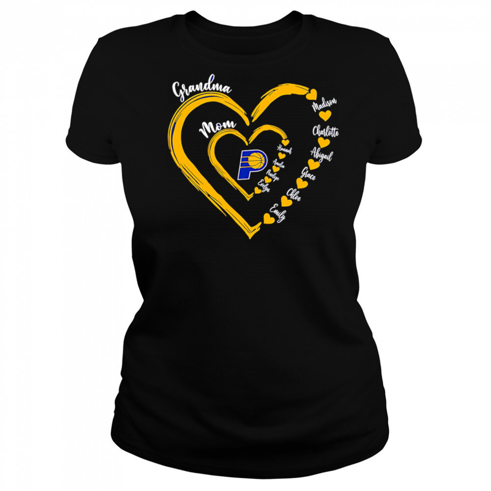 Grandma Mom Indiana Pacers heart shirt Women's T-shirt