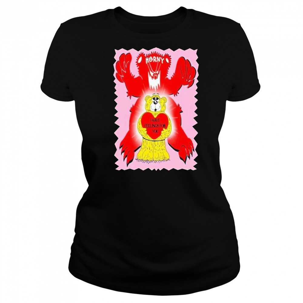 Horny I Have Feelings For You Bear Heart T-shirt Women's T-shirt