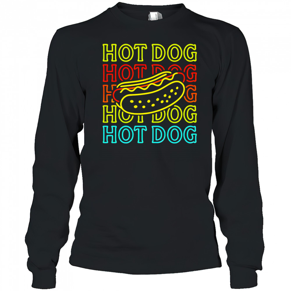 Hot Dog Fashion Neon Design shirt Long Sleeved