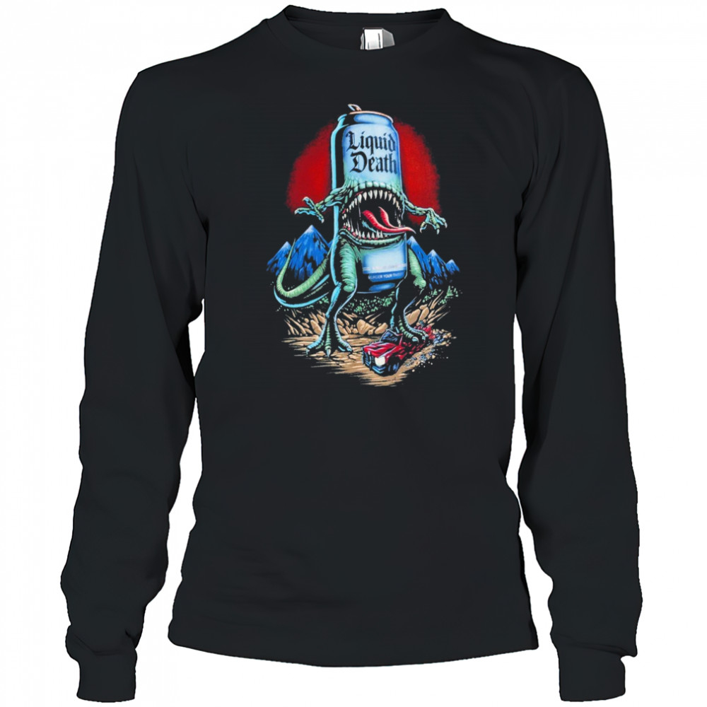 Liquid Death Reapersaurus Rex T-shirt Long Sleeved