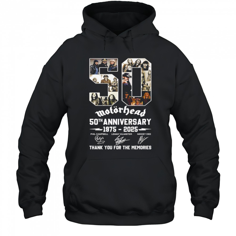 Motorhead 50th anniversary 1975 2025 thank you for the memories signature shirt Hoodie