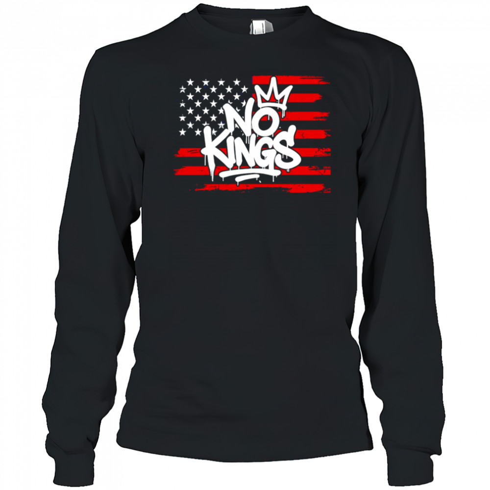 No Kings USA Flag shirt Long Sleeved