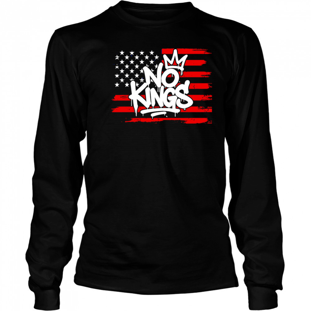 No Kings USA Flag shirt Long Sleeved