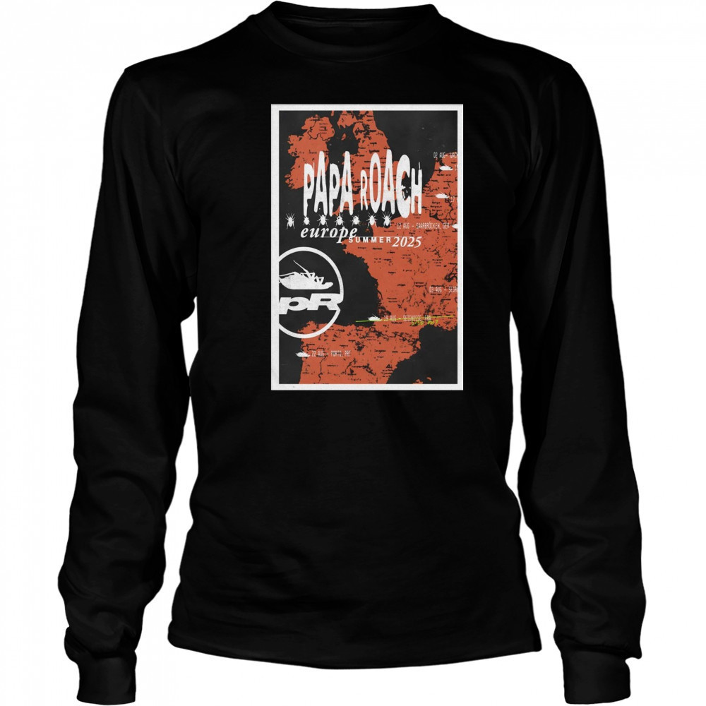 Papa Roach Tour 2025 Poster T-Shirt Long Sleeved
