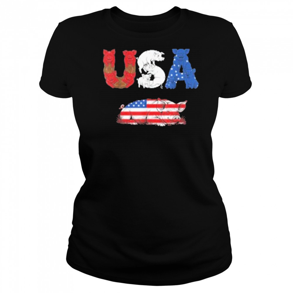 Pig American USA Flag 4th of July T-Shirt Women's T-shirt