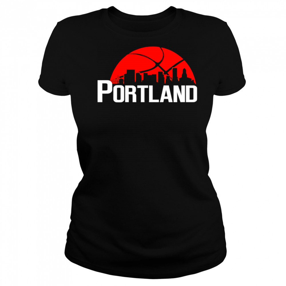 Portland Trail Blazers Cityscape Skyline style 2025 shirt Women's T-shirt