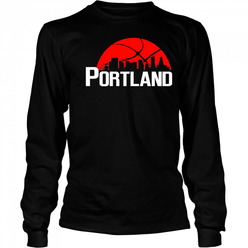 Portland Trail Blazers Cityscape Skyline style 2025 shirt Long Sleeved
