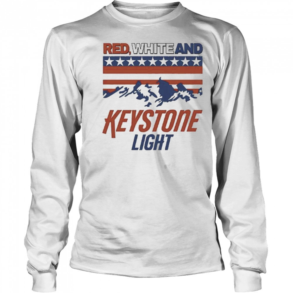 Red White And Keystone Light 4th Of July Shirt Long Sleeved