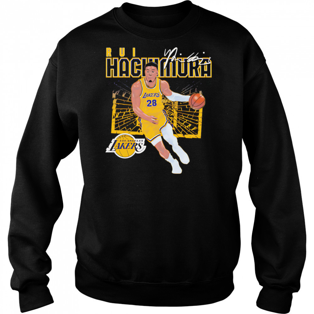Rui Hachimura Los Angeles Lakers Shattered shirt Hoodie